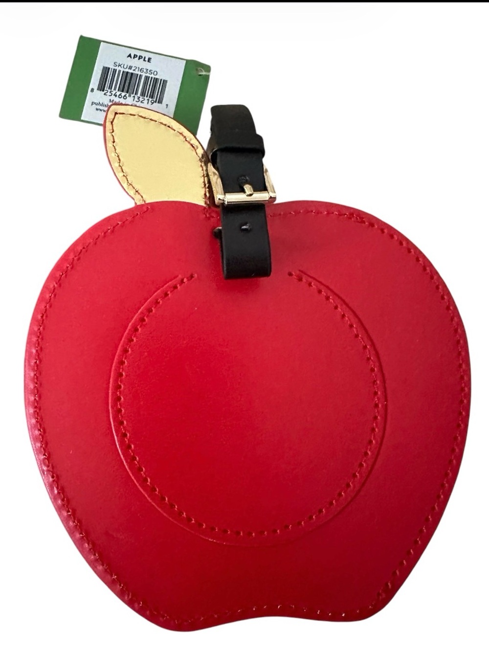 kate spade red apple luggage tag with gold leaf detail NWT - Picture 2 of 4